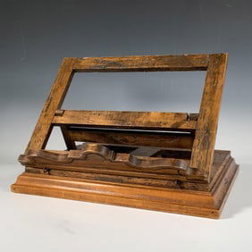 Antique Italian Wood Tabletop Rotating Bookstand/Lecter