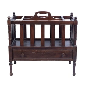 Antique Original Mahogany Canterbury Open-Topped Stand