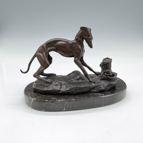 P.J. Mene (After) Bronze Greyhound With Chicks Figurine