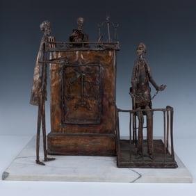 Jim Lewk Commissioned Brutalist Copper Sculpture, Courtroom
