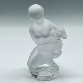 Lalique Crystal Figurine, Diana the Huntress with Fawn