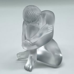 Lalique Crystal Nude Figurine, Nu Assis