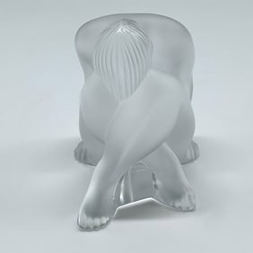 Lalique Crystal Nude Figurine, Nu Reve Seated