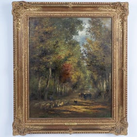 Xavier De Cock, Antique Original Oil on Canvas, Signed