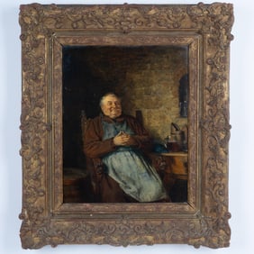 Eduard von Grutzner, Antique Original Oil on Wood, Signed