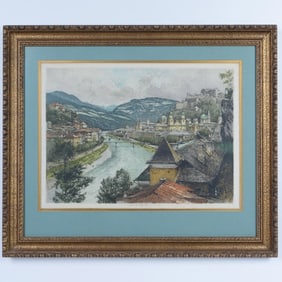 Robert Kasimir, Original Color Engraving on Paper, Signed