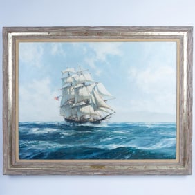 John Stobart, Large Original Maritime Oil on Canvas, Signed