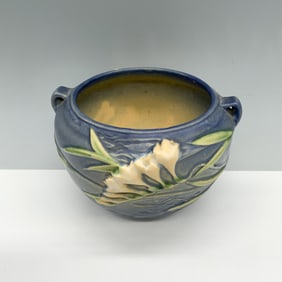 Vintage Roseville Pottery Decorative Pot, Blue Freesia