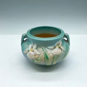 Roseville Pottery Double Handled Vase, Iris
