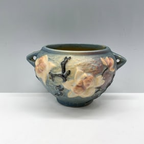 Vintage Roseville Pottery Decorative Pot, Blue Magnolia