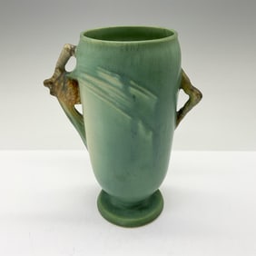 Roseville Pottery Green Vase, Pinecone #748-6