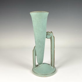 Roseville Pottery Vase, Inverted Cone Shape with Handle