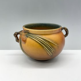 Vintage Roseville Pottery Decorative Pot, Brown Pinecone