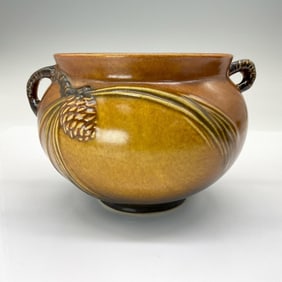 Roseville Pottery Brown Pine Cone Small Jardiniere #400-4