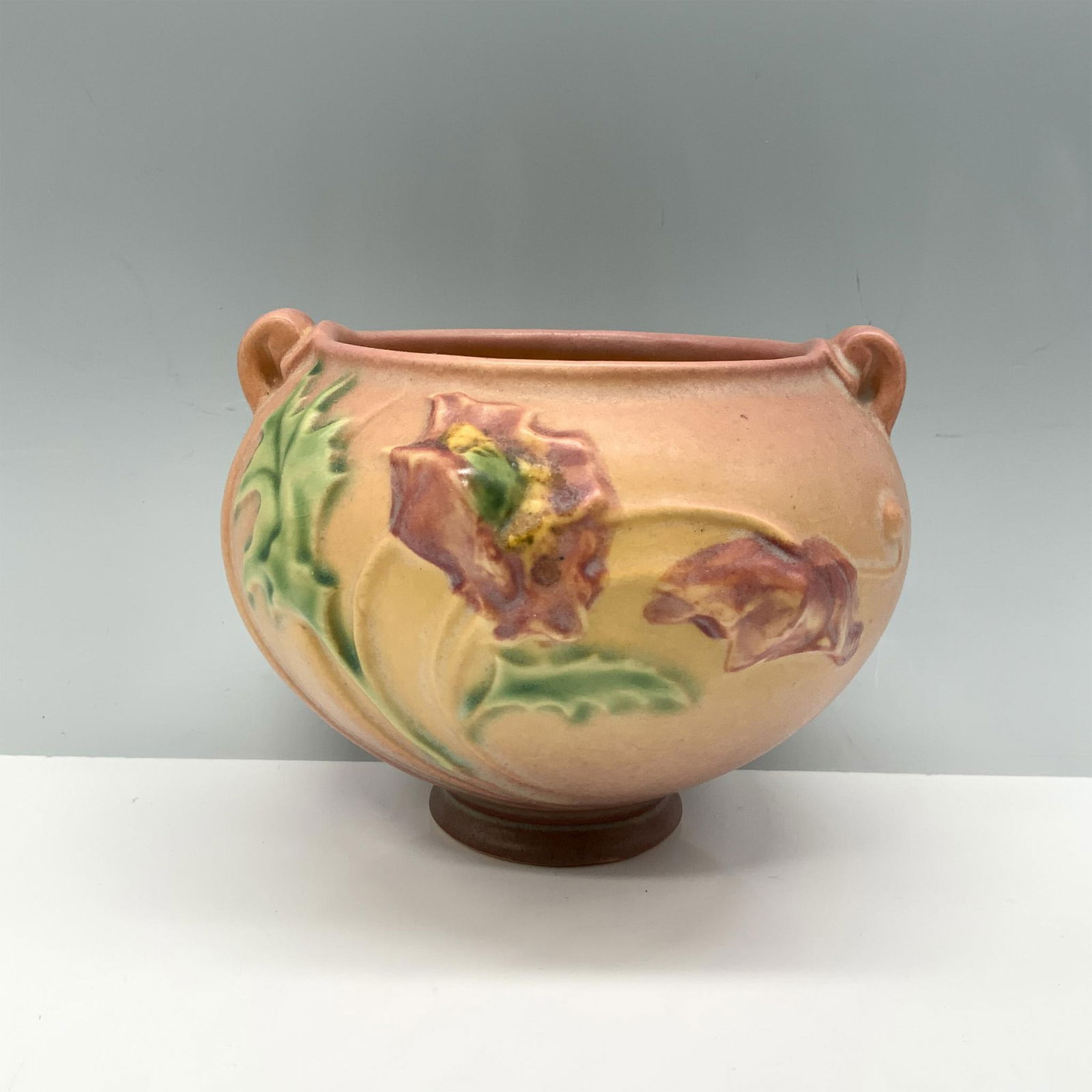 Vintage Roseville Pottery Decorative Pot, Pink Poppy (1 of 3)