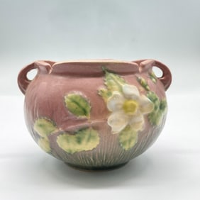 Roseville Pottery, White Rose Pink Jardiniere