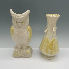 2pc Vintage Belleek Ceramic Vases