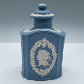 Wedgwood Pale Blue Jasperware Tea Caddy
