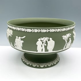 Wedgwood Sage Green Jasperware Footed Bowl