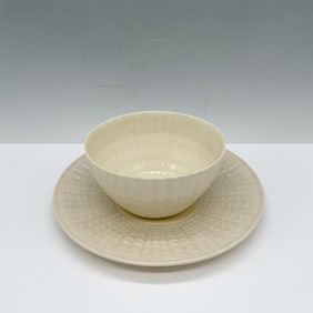 2pc Belleek Porcelain Plate and Bowl Set