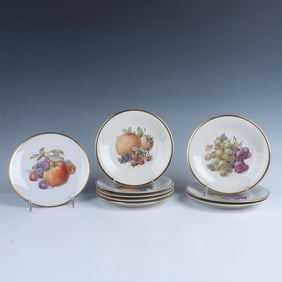 9pc Schwarzenhammer/Schumann German Plates, Fruit Design