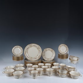 72pc Lenox Castle Garden Pattern Dessert, Tea & Dinnerware