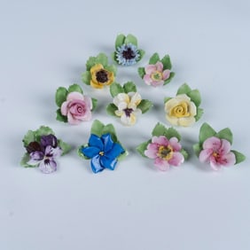 10pc Royal Adderley Bone China Floral Place Card Holders