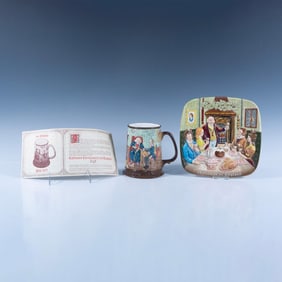 2pc Beswick Collectors Christmas Carol Tankard and Plate