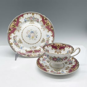 3pc Shelley Bone China Trio Tea Set, Sheraton