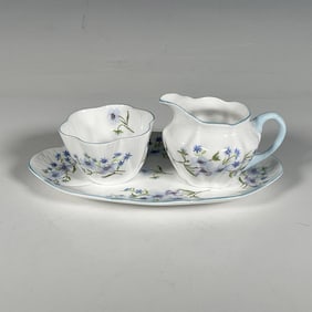 3pc Shelley Porcelain Cream and Sugar with Tray