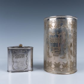 2pc Cuban Sugar Brass Tin Cans
