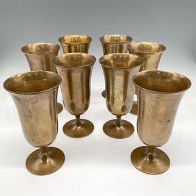 8pc Vintage Brass Goblets