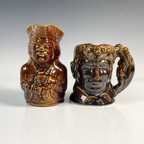2pc Rockingham Glazed Mug and Toby Jug