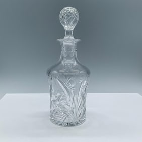 Vintage Crystal Liquor Decanter with Stopper, Dragonflies