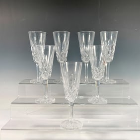 7pc Waterford Crystal Lismore Pattern Champagne Flutes