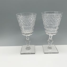 Pair of Hawkes Glass Water Goblets