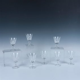 8pc Vintage Royal Leerdam Crystal Sherry Glasses, Gothic