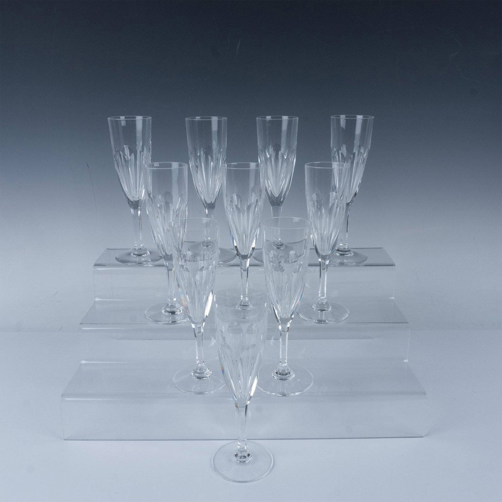 Set of 10 St. Louis Crystal Bristol Fluted Champagne Glasses (1 of 4)