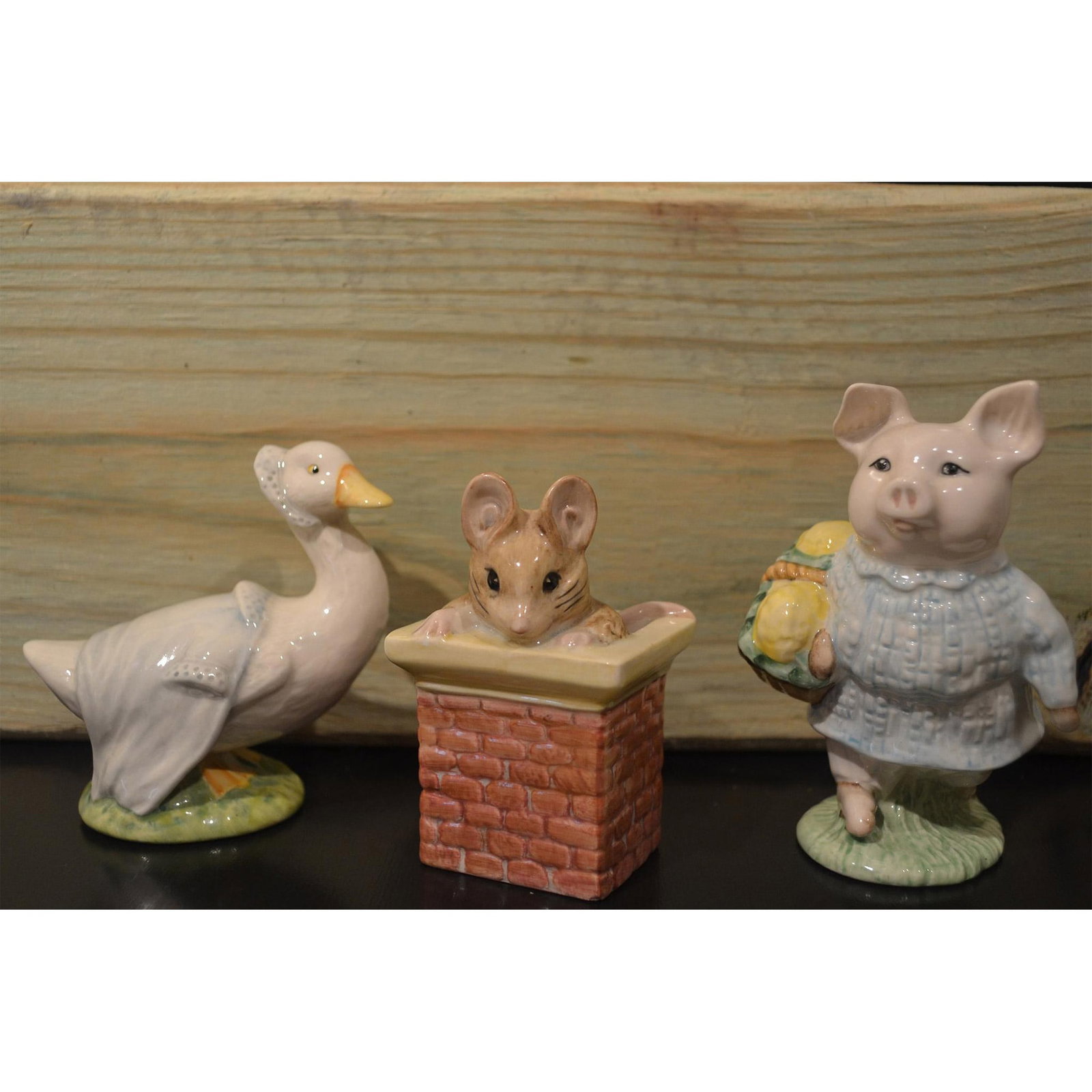 3Pc Beatrix Potter Porcelain Tom Thumb, Little Pig Robinson & Rebecca Puddle-Duck (1 of 3)