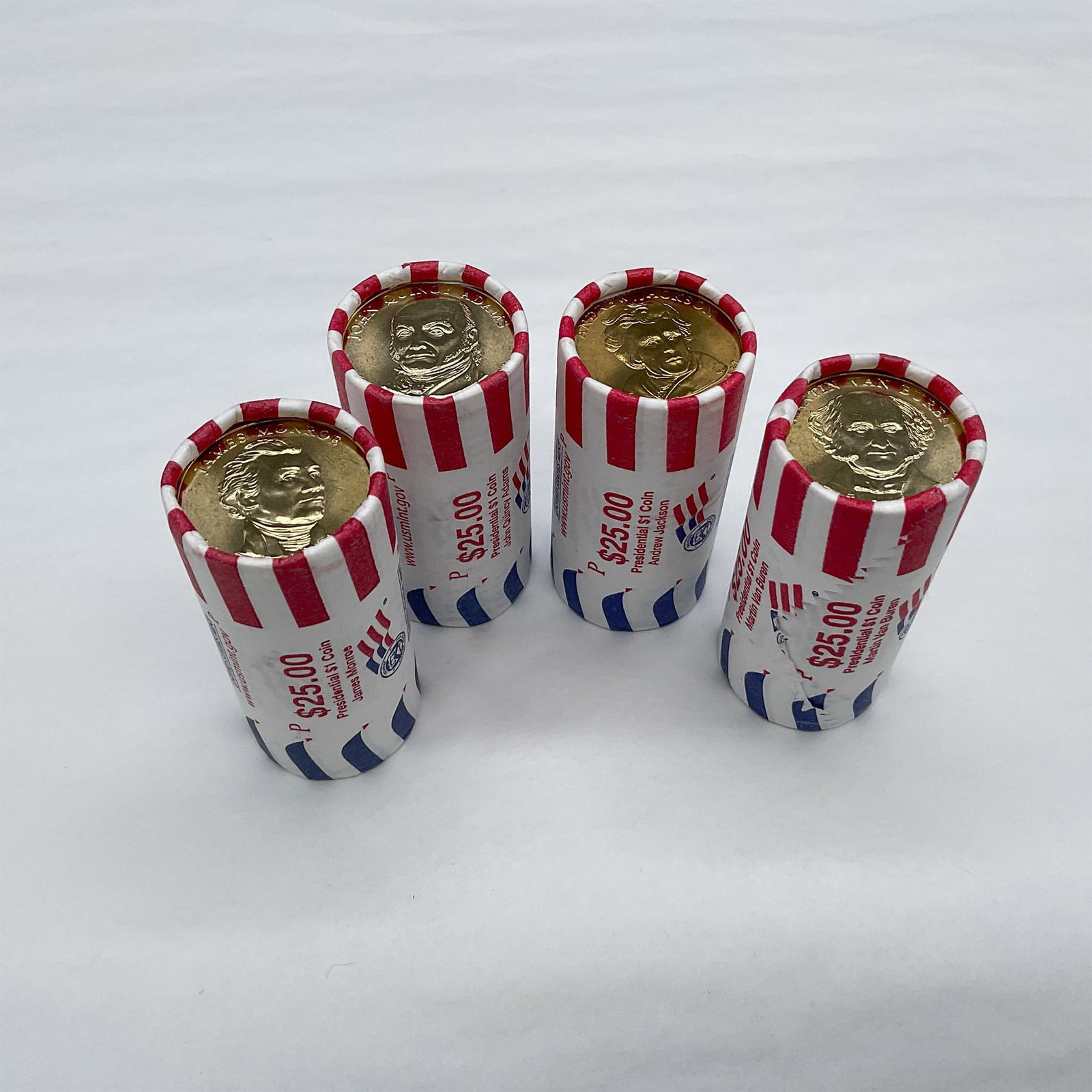 4pc 2008-P US Presidential Dollar 25-Coin Rolls (1 of 2)