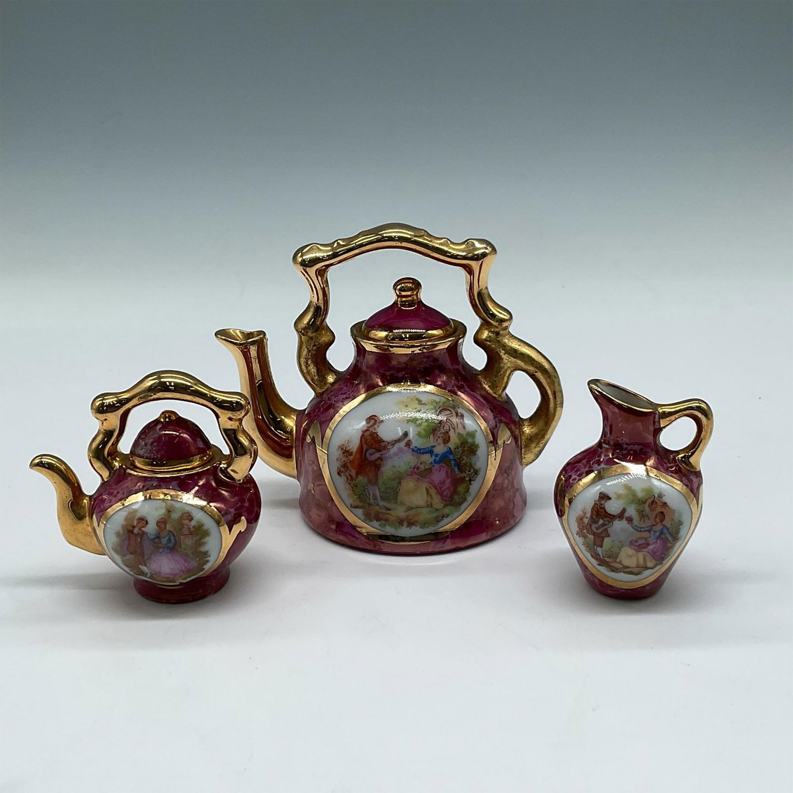 3pc Limoges Miniature Porcelain Figure Set (1 of 3)