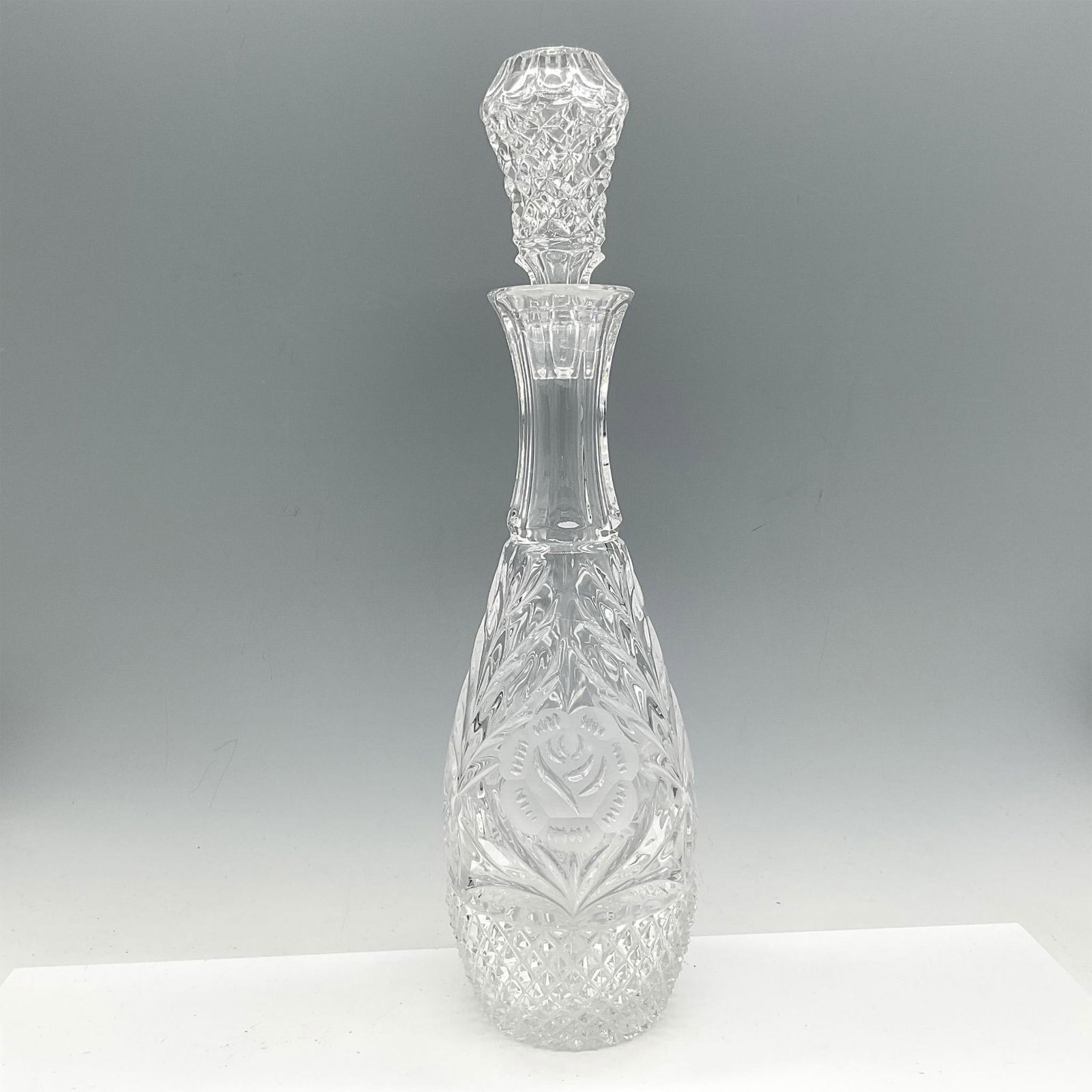 Vintage Crystal Decanter and Stopper, Rose (1 of 3)