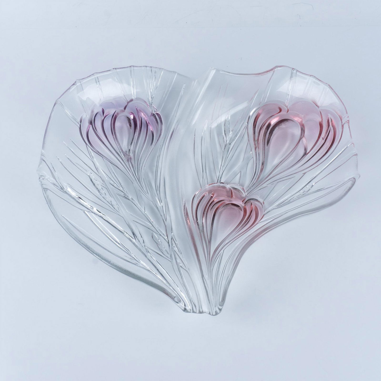 Mikasa Crystal Pink Crocus Flower Serving Platter (1 of 3)