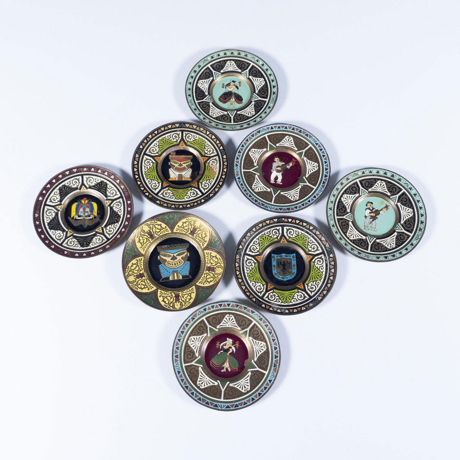 8pc Spanish Art Mini Metal Plates (1 of 3)