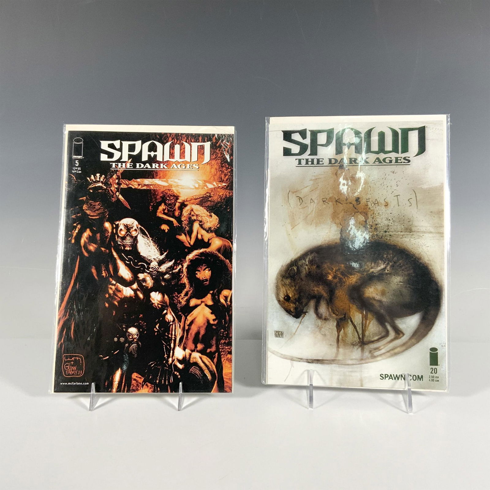 2pc Image Comic Books, Spawn The Dark Ages (1 of 3)