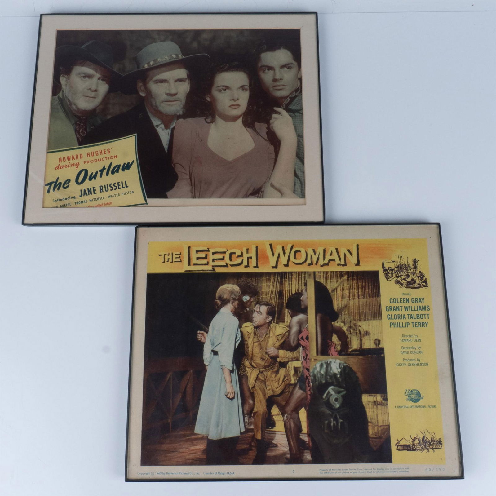 2pc Move Lobby Cards, The Leech Woman, The Outlaw (1 of 3)