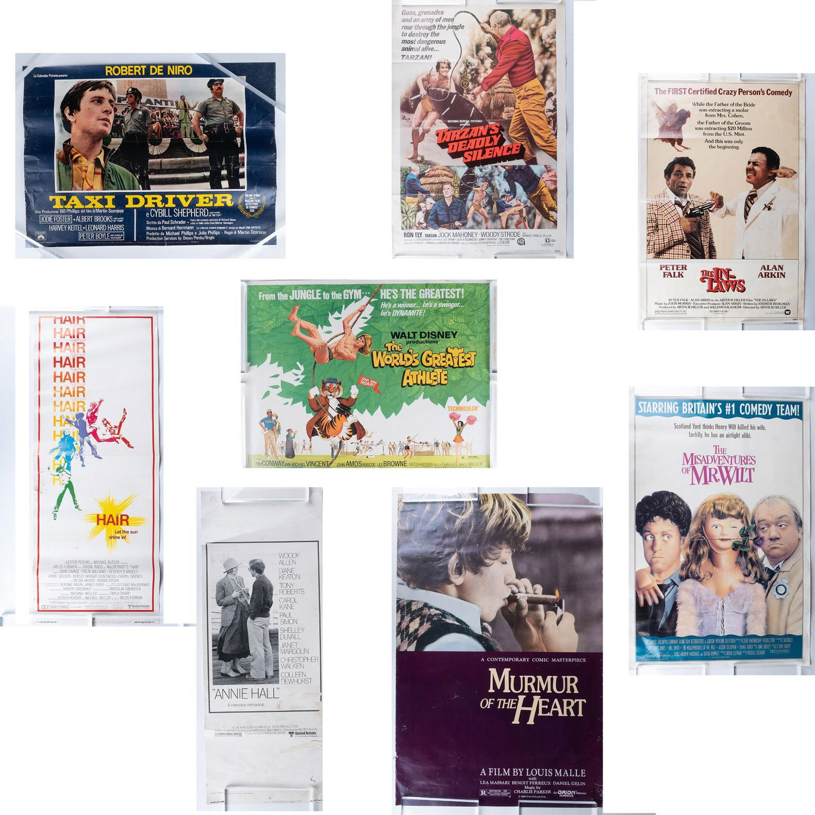 8pc Vintage Movie Posters, 1970s w/ Taxi Driver (1 of 9)