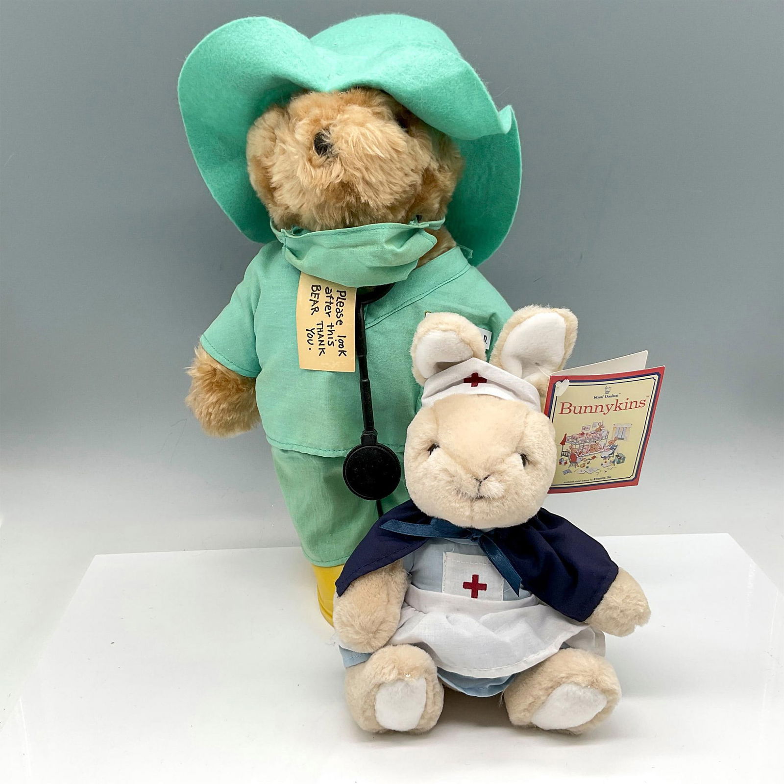 2pc Eden Paddington Bear, MD & Royal Doulton Bunnykins Nurse (1 of 2)
