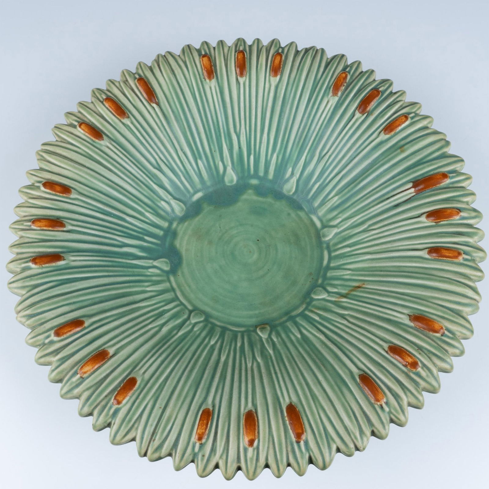 Weller Pottery Large Console Bowl, Cattails (1 of 4)