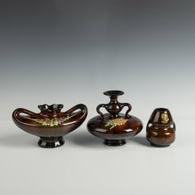 3pc Peters & Reed Standard Ware Art Pottery Grouping